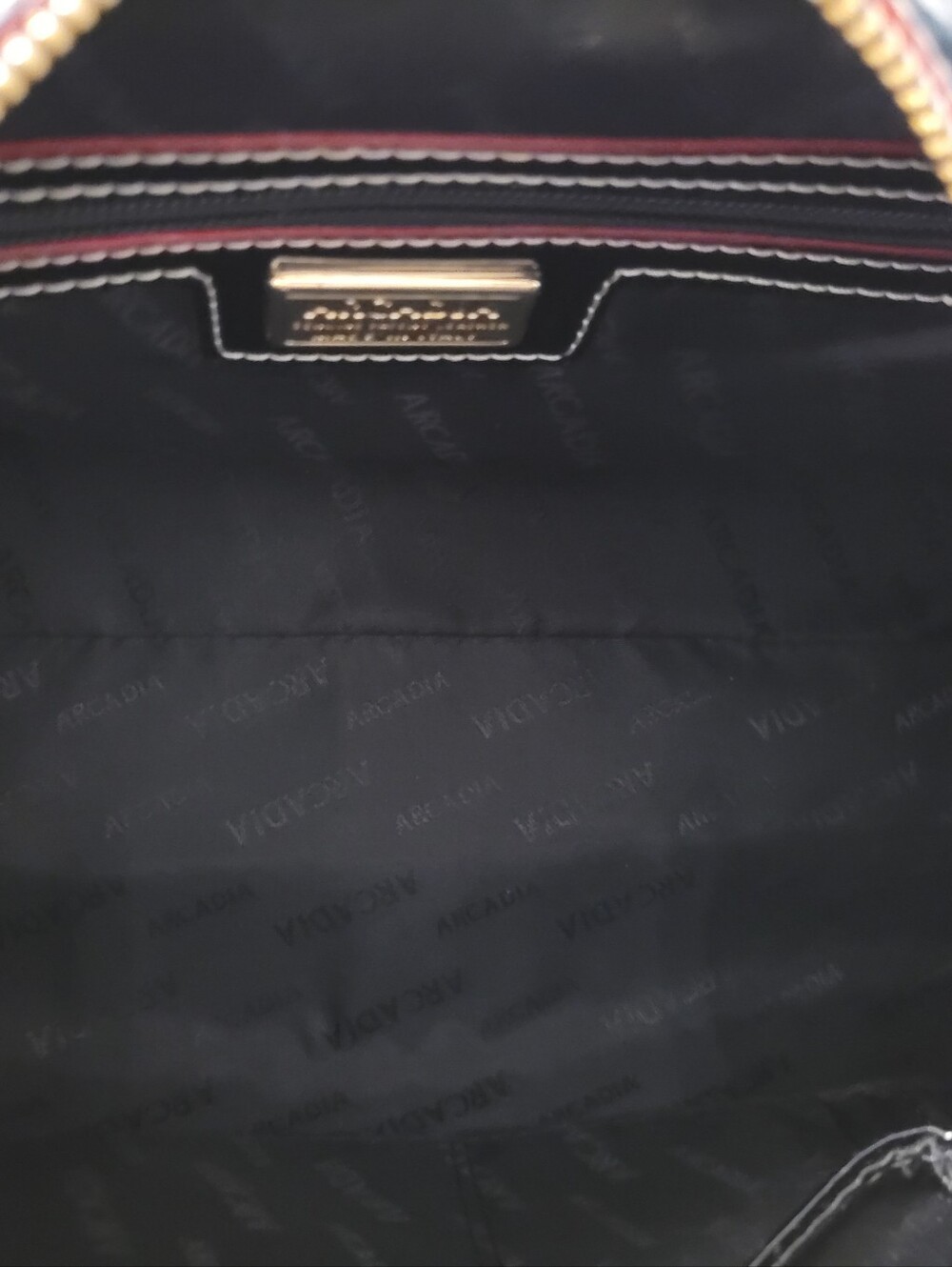 Arcadia Glossy Black Patent Dome Satchel - Picture 7 of 8